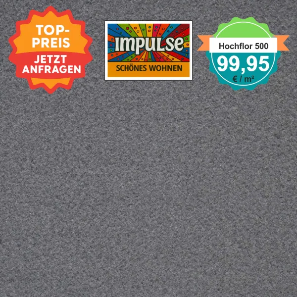 Girloon Hochflor 500 – gewebter Teppichboden in 2 m Breite mit dichter Florstruktur